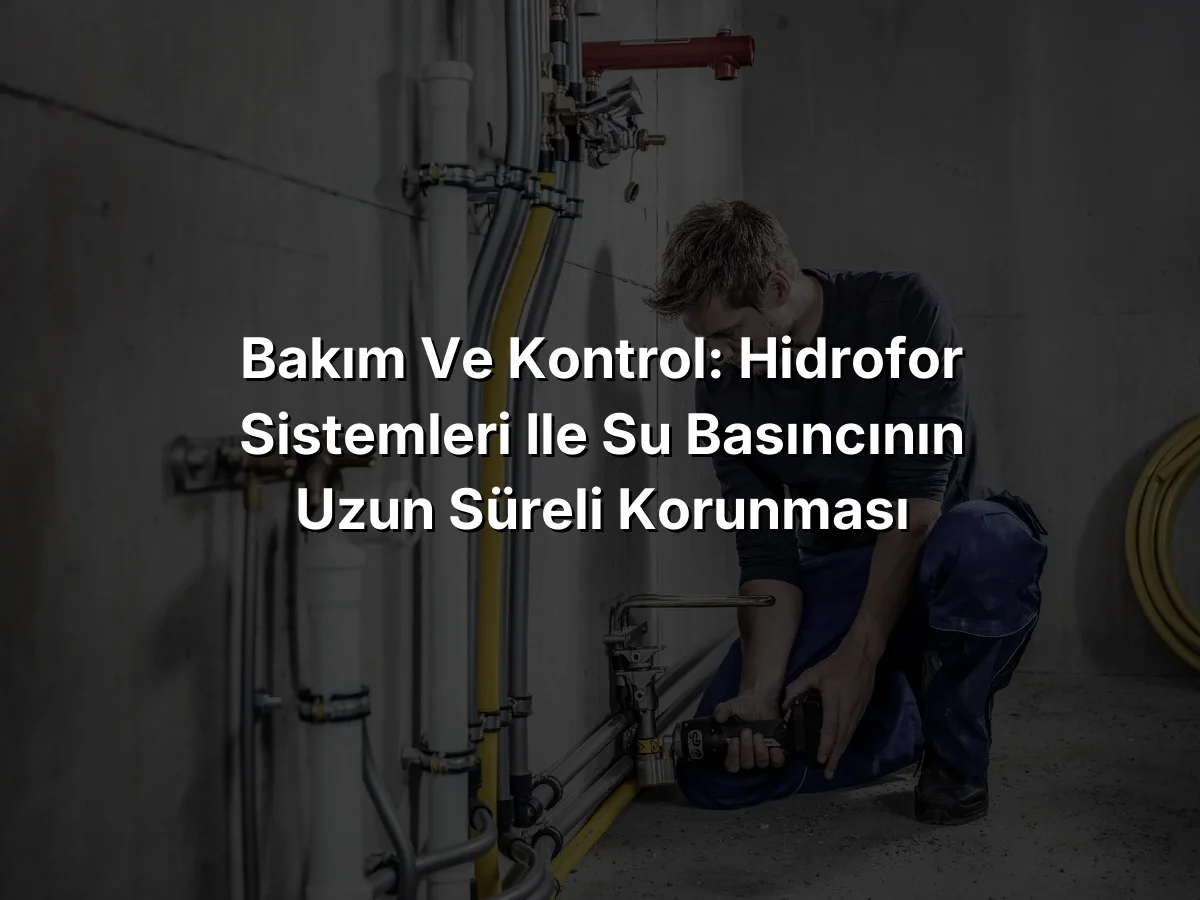 
Bakım ve Kontrol: Hidrofor Sistemleri ile Su Basıncının Uzun Süreli Korunması
